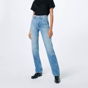 RE/DONE High Rise Loose Jeans in Worn Blue